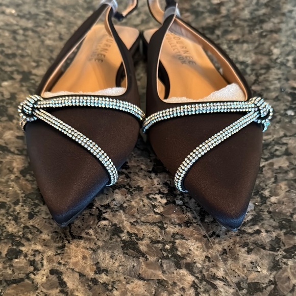 Journee Collection Rebel Black Flats with embellished rhinestones Design NWT 6 - Picture 3 of 9
